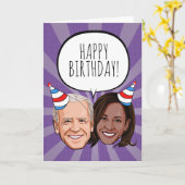 Funny Joe und Kamala Birthday Karte (Gelbe Blume)