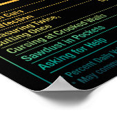 Funny Joiner Woodworking Facts _2  Poster (Ecke)