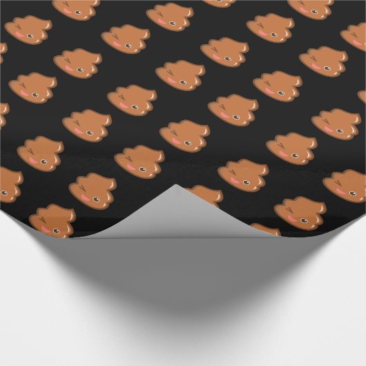 Funny Joke Brown Kackte Novelty Black Geschenkpapier (Ecke)