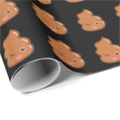 Funny Joke Brown Kackte Novelty Black Geschenkpapier (Rolleneckpunkt)