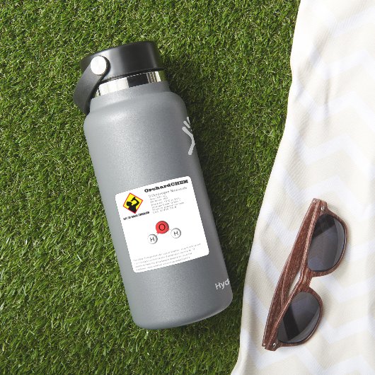 Funny Joke Dihydrogenmonoxid (H2O) Chemie Aufkleber (HydroFlask Insitu)