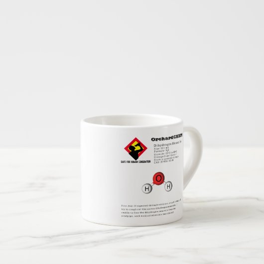 Funny Joke Dihydrogenmonoxid (H2O) Chemie Espressotasse (Vorderseite Rechts)
