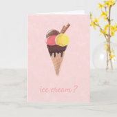 Funny Joke Ice Cream Einladung Hallo Verabred Pink (Gelbe Blume)