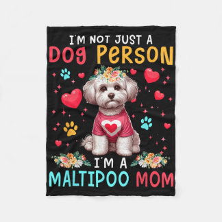 Funny Joke I'm A Maltipoo Mom Floral Dog Owner Fam Fleecedecke
