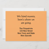 Funny Joke Plea für Hilfe Moving Announcement Post Karte (Rückseite)