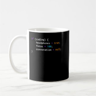 Funny Joke Programming If Coding Headphones fokuss Kaffeetasse