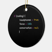 Funny Joke Programming If Coding Headphones fokuss Keramik Ornament (Links)