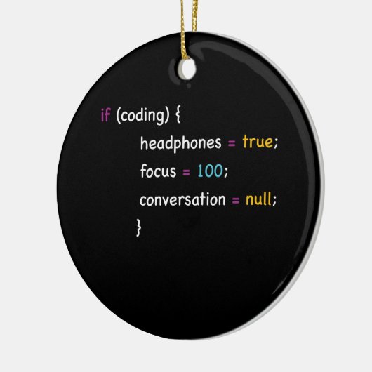 Funny Joke Programming If Coding Headphones fokuss Keramik Ornament (Links)