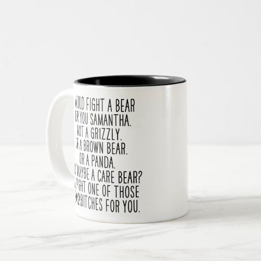 Funny Joke Sister Sprichwort beste Geschenksgesche Zweifarbige Tasse (Vorderseite Links)