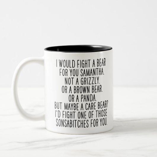 Funny Joke Sister Sprichwort beste Geschenksgesche Zweifarbige Tasse (Links)