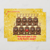 Funny Joke Sleigh Weihnachten Weihnachten Reindeer (Vorne/Hinten)