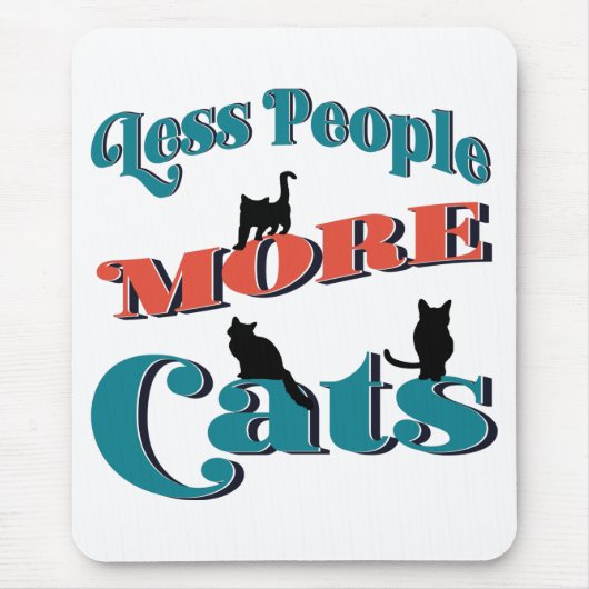 Funny Joke Typografy Cat Mousepad (Vorne)