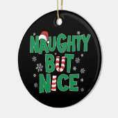 Funny Joke Weihnachts-Spaß Naughty Aber Nice Keramik Ornament (Links)