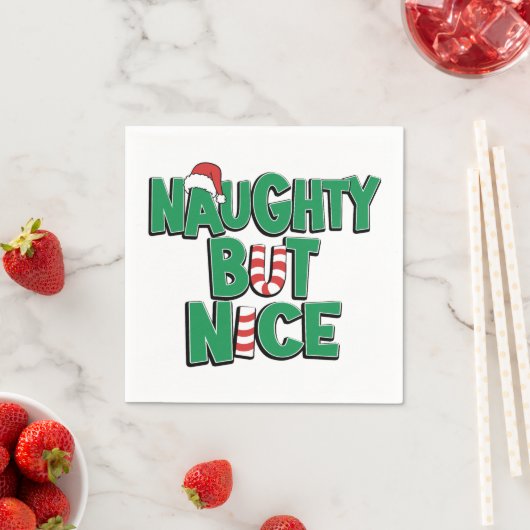 Funny Joke Weihnachts-Spaß Naughty Aber Nice Serviette (Beispiel)