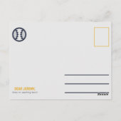 Funny Joke Yellow Baseball Postkarte (Rückseite)