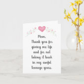 Funny Jokey dankt Ihnen für das Leben der Mütter T Karte (Gelbe Blume)