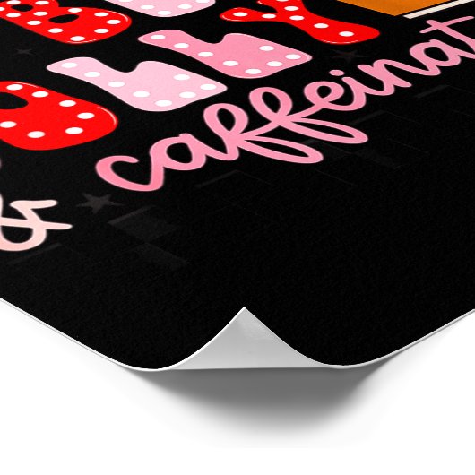 Funny Jolly And Caffeinated Christmas Tree Coffee  Poster (Ecke)