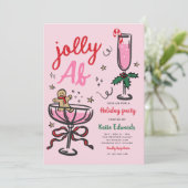 Funny Jolly Christmas Cocktail Party Holiday Party Einladung (Stehend Vorderseite)