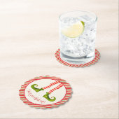 Funny Jolly Christmas Elf Legs Holiday Scalloped Untersetzer (Vor Ort)