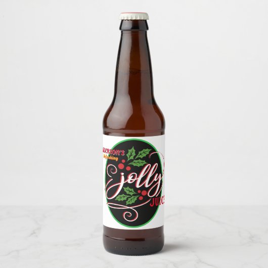 Funny Jolly Juice Christmas Cheer Bierflasche Bierflaschenetikett (Vorderseite)