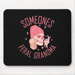 Funny Jones Feral Oma Halloween Skelett Mousepad