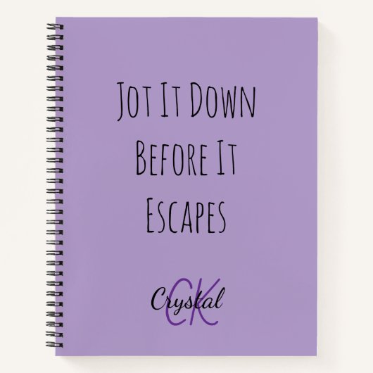 Funny Jot It Down Before It Escapes Monogram Notizblock (Vorderseite)