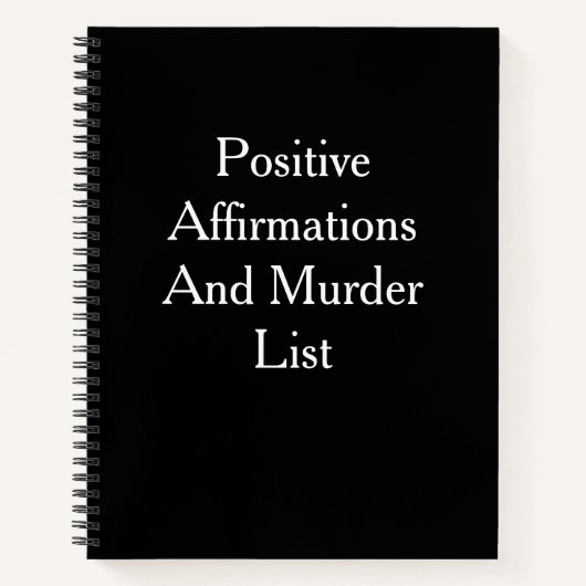 Funny Journal Notebook/Positive Affirmations & Mur Notizblock (Vorderseite)