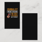 Funny Journalist Job Sarcasm News Author Reporter Visitenkarte (Vorne/Hinten)