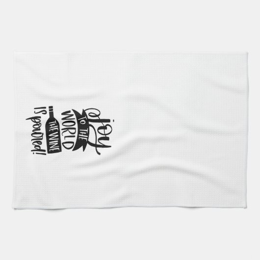 Funny Joy Der Wein wird gegossen Geschirrtuch (Horizontal)
