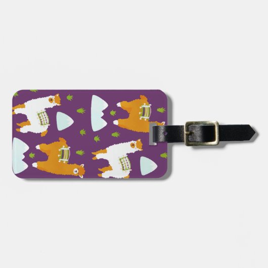 Funny Joy Mountain Winter Holiday Alpaca Llamas Gepäckanhänger (Vorderseite horizontal)