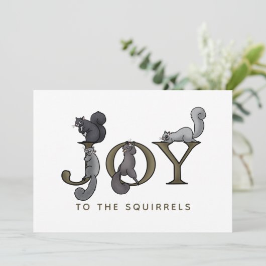 Funny Joy to the Squirrels Weihnachten (Stehend Vorderseite)