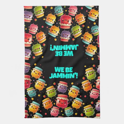 Funny Joyful Jumping Jars Jubilant Jam Geschirrtuch (Vertikal)