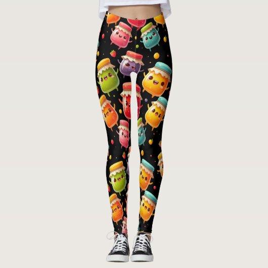 Funny Joyful Jumping Jars Jubilant Jam Leggings (Vorderseite)