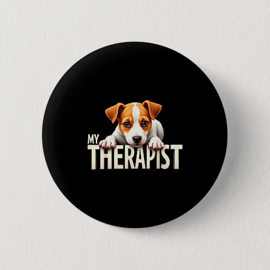 Funny Jrt Puppy My Therast Jack Russell Terrier Do Button (Vorderseite)