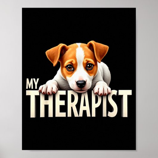 Funny Jrt Puppy My Therast Jack Russell Terrier Do Poster (Vorne)