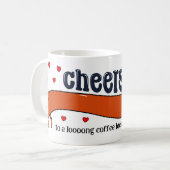 Funny jubelt auf einen langen Kaffee Break Hund Kaffeetasse (Vorderseite Links)