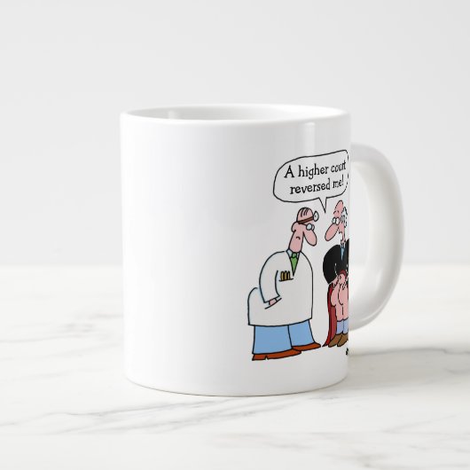 Funny Judge and Doctor Cartoon and Message Lawyer Jumbo-Tasse (Vorderseite Rechts)