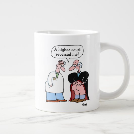 Funny Judge and Doctor Cartoon and Message Lawyer Jumbo-Tasse (Rechts)