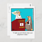 Funny "Judgment Day Buzzer" Postcard Postkarte (Vorne/Hinten)