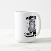 Funny Judgmental Grey Cat Illustration Kaffeetasse (VorderseiteRechts)