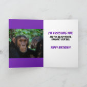 Funny Judgmental Monkey - Assessing You Birthday Karte (Innenseite)