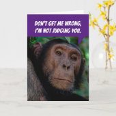 Funny Judgmental Monkey - Assessing You Birthday Karte (Gelbe Blume)