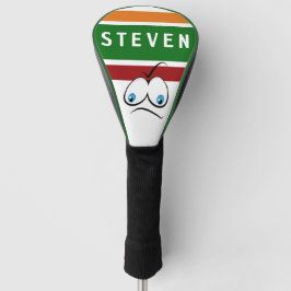 Funny Judgy Face Retro Striped Golf Dad First Name Headcover