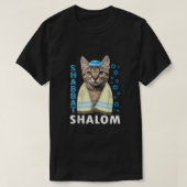 Funny jüdischer Shabbat Shalom Niedliche Katze mit T-Shirt (Design vorne)