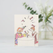 Funny Juggling Clown Cartoon Art Niedliche Liebe S Postkarte (Stehend Vorderseite)