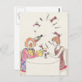Funny Juggling Clown Cartoon Art Niedliche Liebe S Postkarte (Vorne/Hinten)