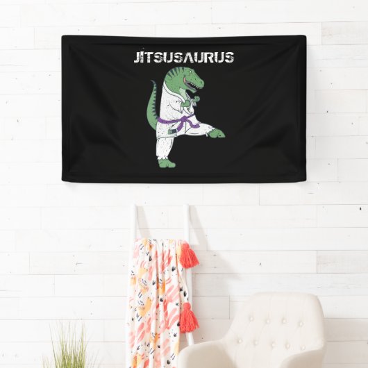 Funny Jujitsu, T-Rex Jiu Jitsu Black Belt Geschenk Banner (Insitu)