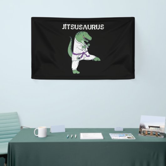 Funny Jujitsu, T-Rex Jiu Jitsu Black Belt Geschenk Banner (Messeveranstaltung)