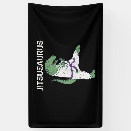 Funny Jujitsu, T-Rex Jiu Jitsu Black Belt Geschenk Banner (Vertikal)