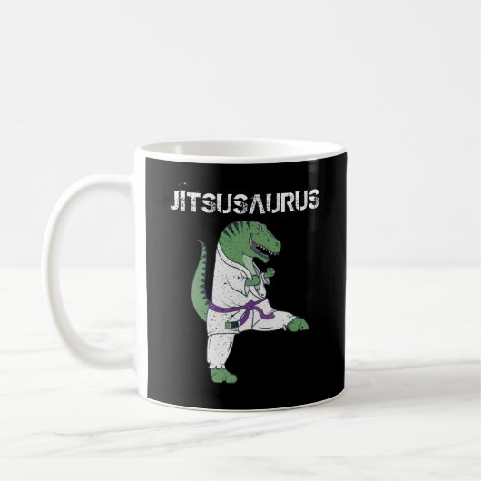 Funny Jujitsu, T-Rex Jiu Jitsu Black Belt Geschenk Kaffeetasse (Links)